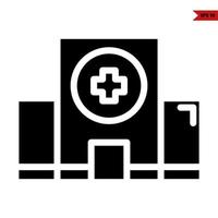 icono de glifo de hospital vector