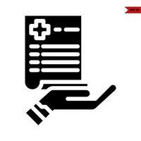 medicine in paper document glyph icon vector