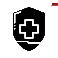 medicine in shield glyph icon vector