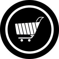 icono de vector de carrito de compras único