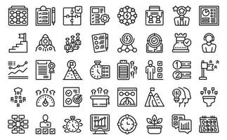 Employee efficiency icons set outline vector. Performance review vector