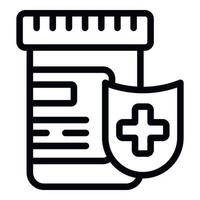 Medical pill box icon outline vector. Care insurance vector