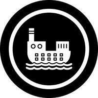 icono de vector de barco de carga