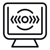 Computer vr icon outline vector. Virtual tour vector