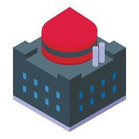 Red power plant icon isometric vector. Nuclear energy vector