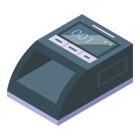 Banknote currency detector icon isometric vector. Money counterfeit vector