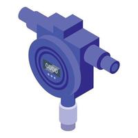 Blue gas detector icon isometric vector. Meter instrument vector