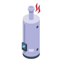 Gas boiler icon isometric vector. Worker pipe vector