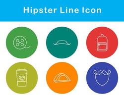 hipster vector icono conjunto