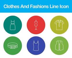 Clothes And Fashions Vector Icon Set