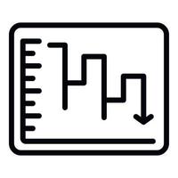 Low chart icon outline vector. Work stress vector
