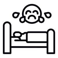 Burnout sleep icon outline vector. Job character vector