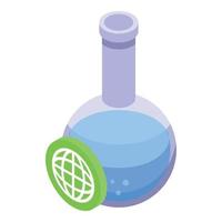 Chemical flask icon isometric vector. Social esg vector