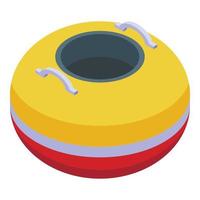 Ring snow tube icon isometric vector. Winter sport vector