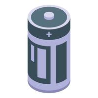 Charge battery icon isometric vector. Low energy vector