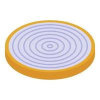 Slice of onion icon isometric vector. Fresh chive vector