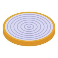 Slice of onion icon isometric vector. Fresh chive vector