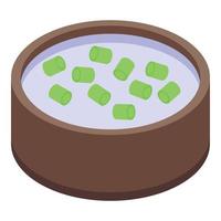 Chives soup icon isometric vector. Fresh onion vector