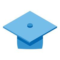 Learn cap icon isometric vector. College diploma vector