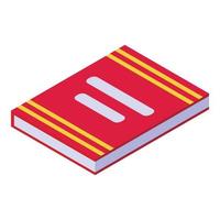 Graduation book icon isometric vector. School hat vector