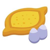 Egg khachapuri icon isometric vector. Food bread vector