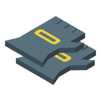 Paintball gloves icon isometric vector. Player gun vector