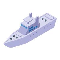 Military ship icon isometric vector. Coast guard vector