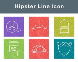 hipster vector icono conjunto