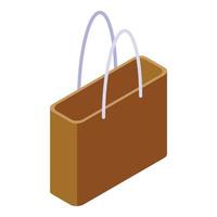 Handbag icon isometric vector. Fabric cotton vector