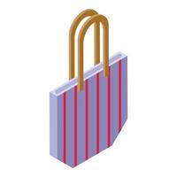 Striped eco bag icon isometric vector. Cotton fabric vector