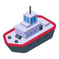 costa Guardia Embarcacion icono isométrica vector. mar barco vector