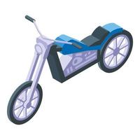 azul bicicleta icono isométrica vector. motorista paseo vector