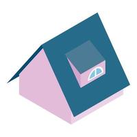 Modern roof icon isometric vector. New colorful roof with window in attic icon vector