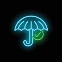 Umbrella care icon neon vector