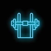 Barbell stand icon neon vector