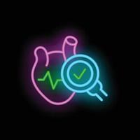 Heart treatment icon neon vector