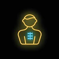 Cardiac surgeon person icon neon vector