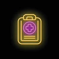 Medical board icon neon vector