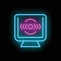 Computer vr icon neon vector