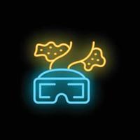 Vr goggles icon neon vector