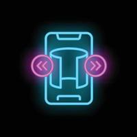 Smartphone virtual travel icon neon vector