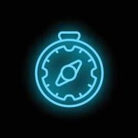 Travel compass icon neon vector