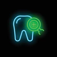 Dental care icon neon vector