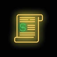 Bill payment icon neon vector