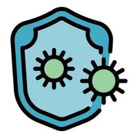 Virus immunity icon vector flat