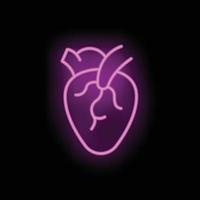 Heart patient icon neon vector