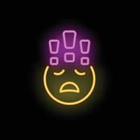 Burnout emoji icon neon vector