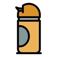 Stainless thermos icon vector flat