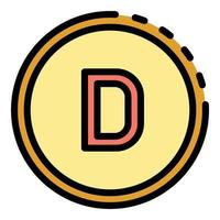 Circle vitamin d icon vector flat