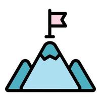 Champion mountain icon vector flat